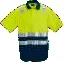 2 tone hiviz golfer lime / navy short sleeve 180g polycotton