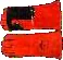 SUPERWELD Red welding glove with black apron palm, elbow length 8" (Premium grade)