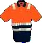 2 tone hiviz golf shirt orange / navy short sleeve180g polycotton