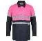 Pink / Navy Vented Reflective Mining Shirt